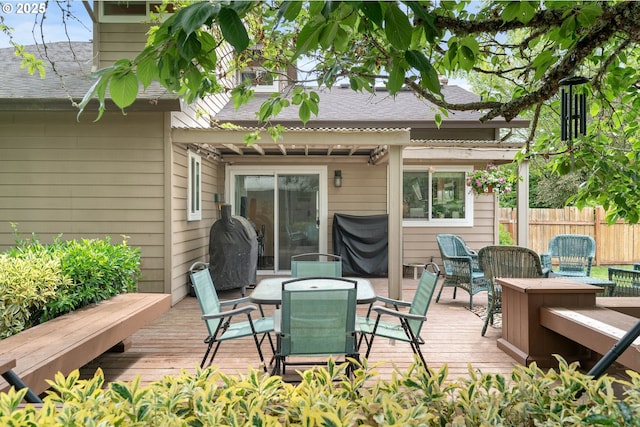 16190 SW Theresa Ct, Beaverton, OR 97007 - wooden terrace with outdoor dining space and area for grilling