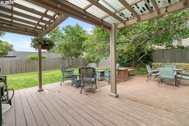 16190 SW Theresa Ct, Beaverton, OR 97007 - deck featuring outdoor dining space and a pergola