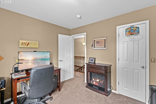 office area featuring carpet flooring