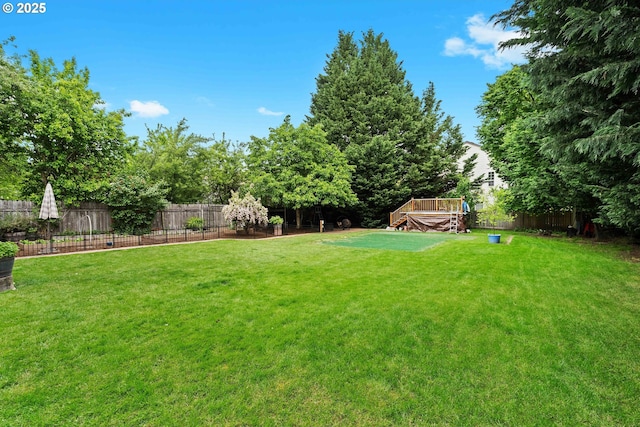 9440 SW Washington Dr, Portland, OR 97223 - fenced backyard with a deck