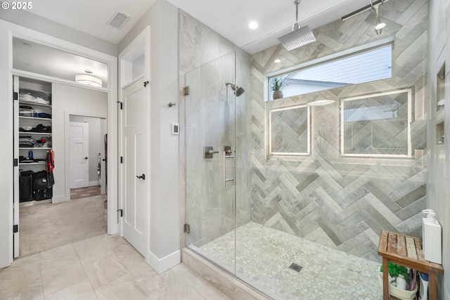 4148 S 11th Cir, Ridgefield, WA 98642 - full bath featuring a shower stall, a walk in closet, and recessed lighting