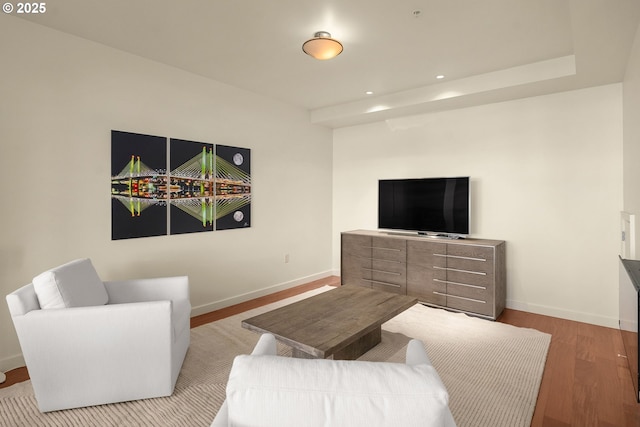 living room with light wood-type flooring