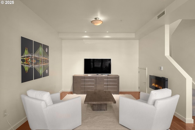 living room featuring hardwood / wood-style floors