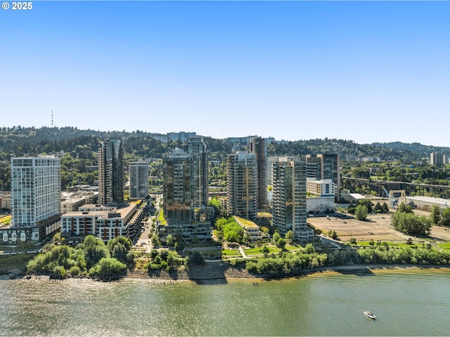 city view with a water view