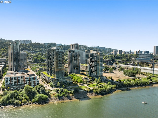 property's view of city with a water view