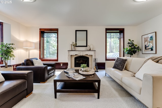 27161 Briggs Hill Rd, Eugene, OR 97405 - living area with light colored carpet and a high end fireplace
