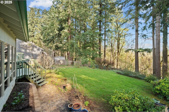 view of yard with fence