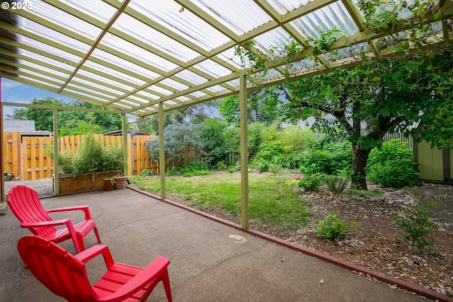 6308 SE 93rd Ave, Portland, OR 97266 - view of patio / terrace featuring a pergola and fence