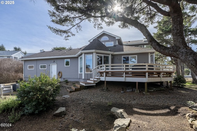 465 SW Edgewater, Depoe Bay, OR 97341 - rear view of property featuring a deck and a shingled roof