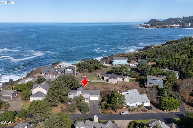 465 SW Edgewater, Depoe Bay, OR 97341 - aerial view of property's location with a large body of water and nearby suburban area