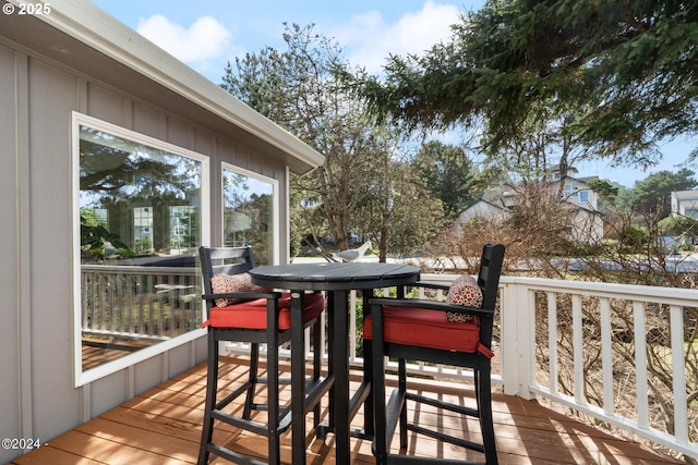 465 SW Edgewater, Depoe Bay, OR 97341 - wooden deck with outdoor dining space