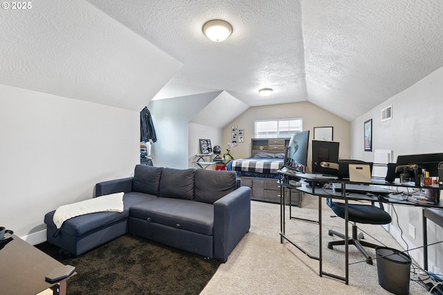 3647 Lodenquai Ln, Eugene, OR 97404 - office space featuring lofted ceiling, light colored carpet, and a textured ceiling