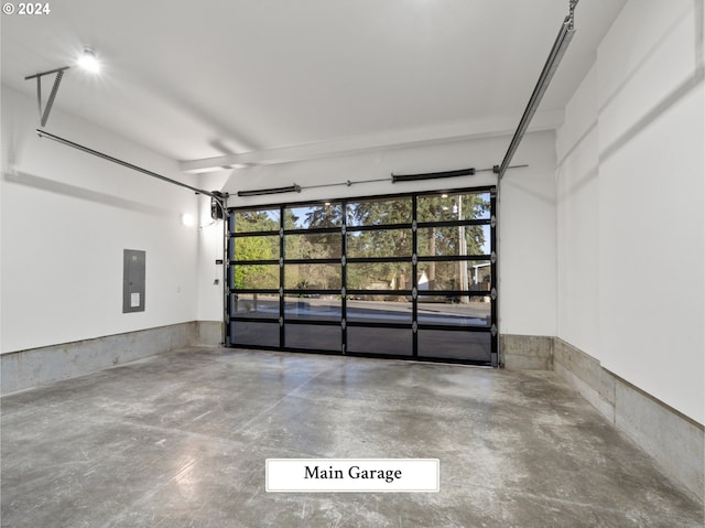 garage with electric panel