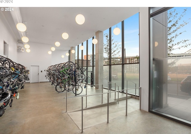 interior space with bike storage