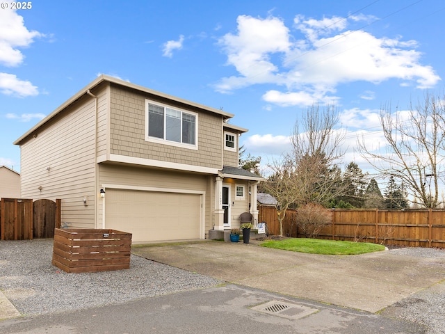 view of front of house with a garage