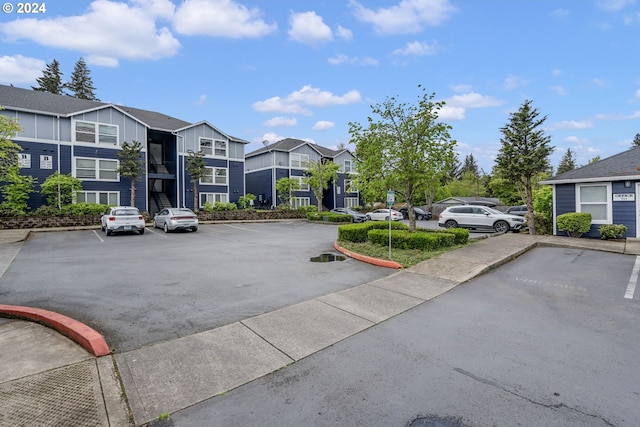 view of road with a residential view