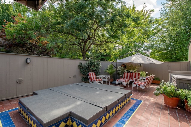 view of patio featuring an outdoor living space