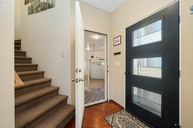 entryway featuring dark hardwood / wood-style flooring