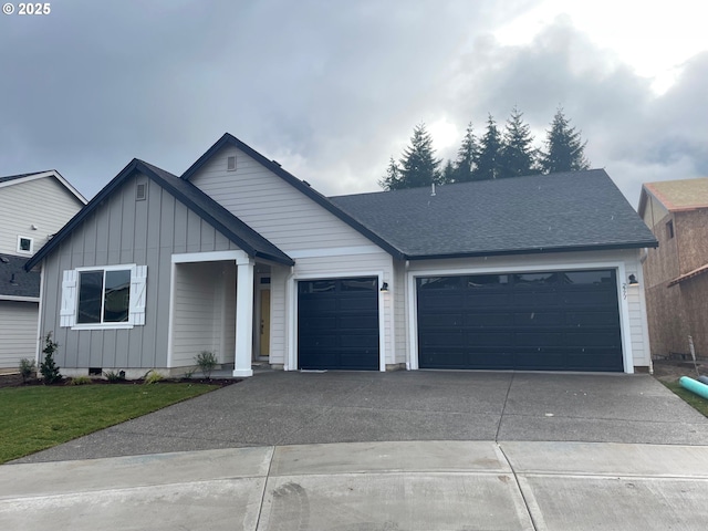 view of front of home with a garage