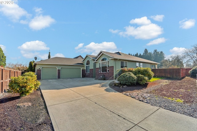 single story home featuring a garage