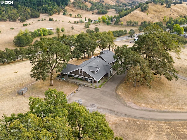 bird's eye view with a rural view