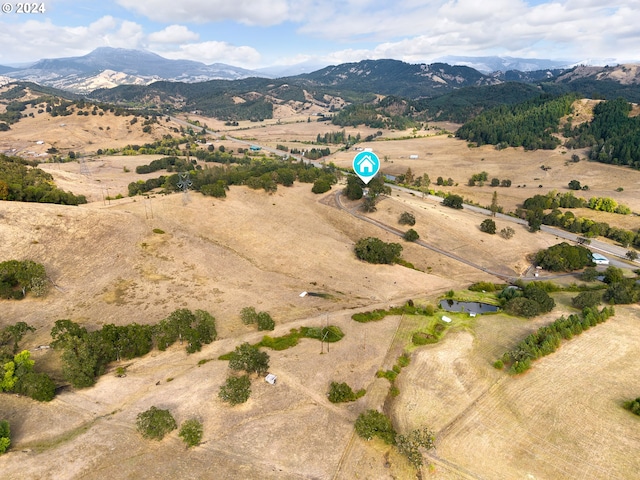 aerial view with a rural view and a mountain view