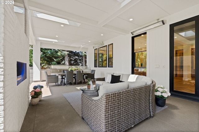 view of patio featuring an outdoor living space