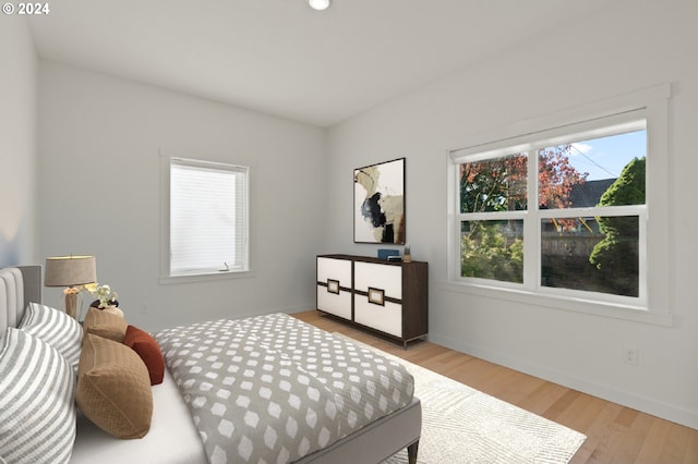 bedroom featuring light hardwood / wood-style floors