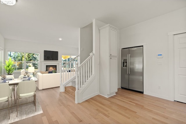 interior space with light hardwood / wood-style flooring