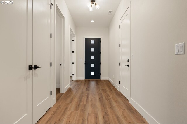 entryway featuring light hardwood / wood-style flooring