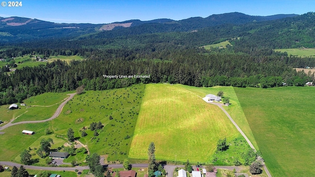 drone / aerial view with a mountain view