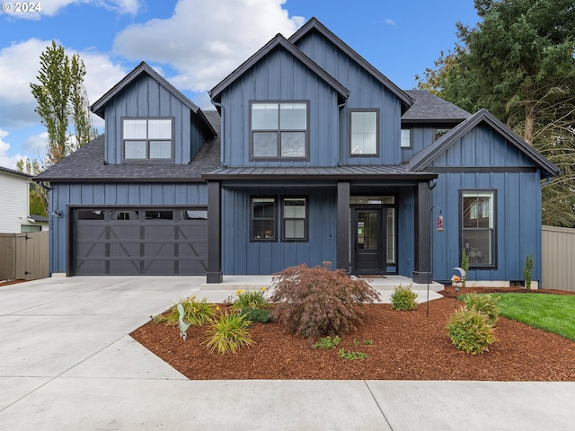 modern farmhouse with covered porch