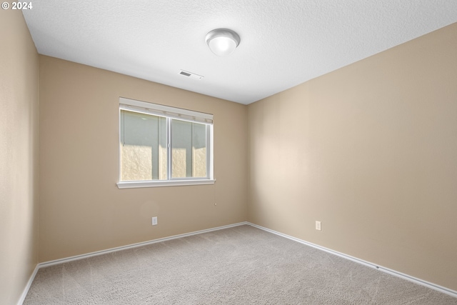 carpeted spare room featuring a textured ceiling