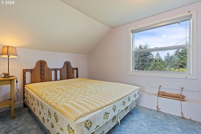 3770 NE 12th St, Otis, OR 97368 - carpeted bedroom featuring lofted ceiling