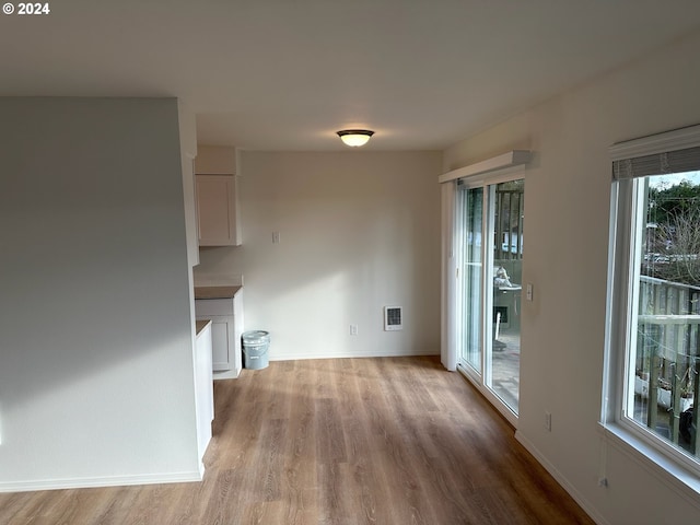 interior space with light hardwood / wood-style flooring