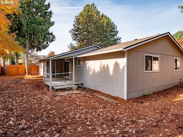 view of home's exterior with a patio