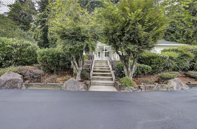 obstructed view of property featuring stairs