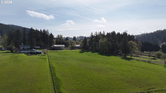 view of yard with a rural view