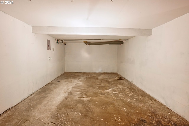 basement with electric panel