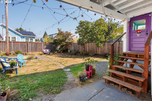 view of yard with fence