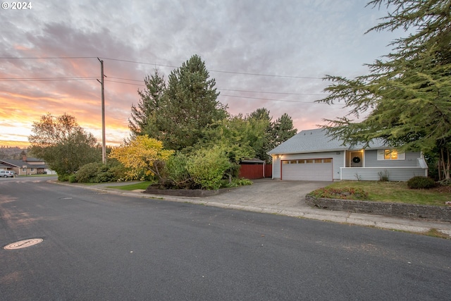 view of front of house with a garage