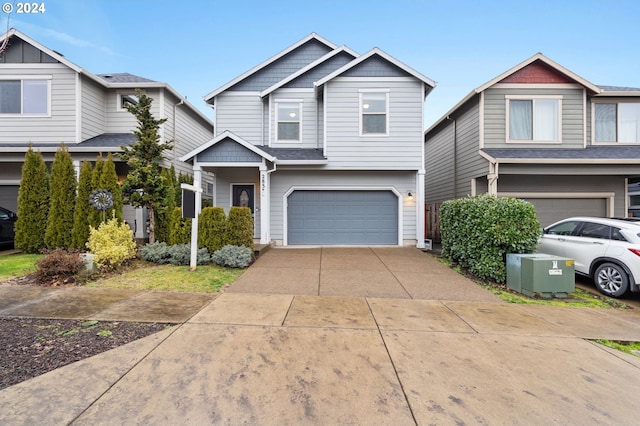 view of front of property featuring a garage