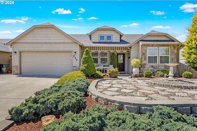 view of front of house with a garage