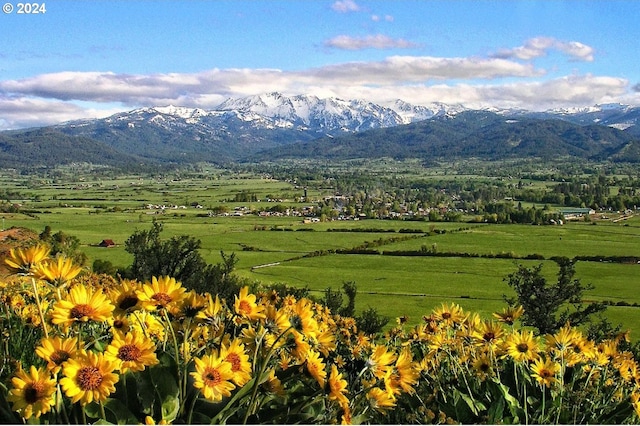 mountain view with a rural view