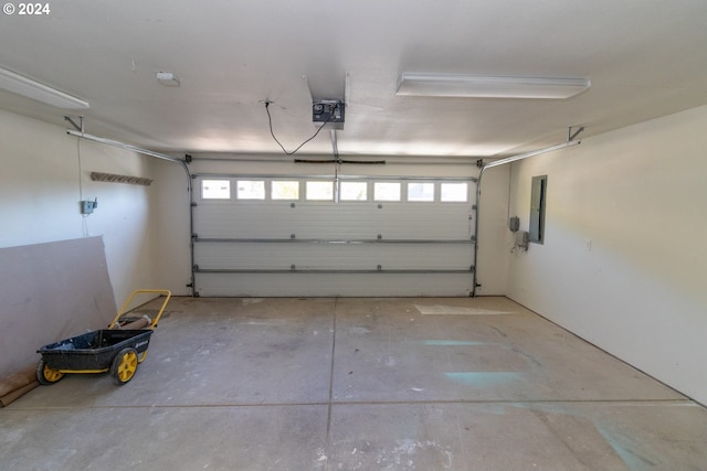 garage with electric panel