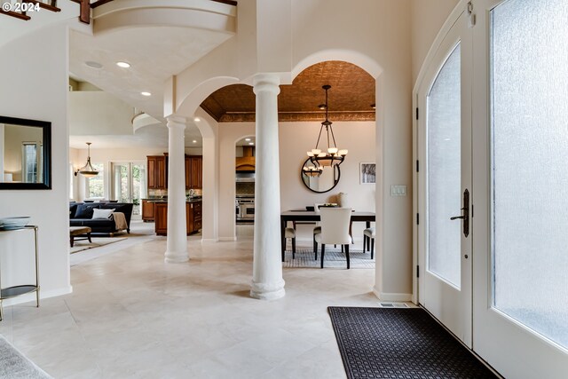 living area featuring vaulted ceiling and light colored carpet