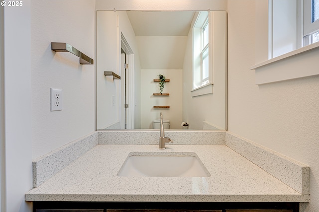 bathroom with vanity and toilet