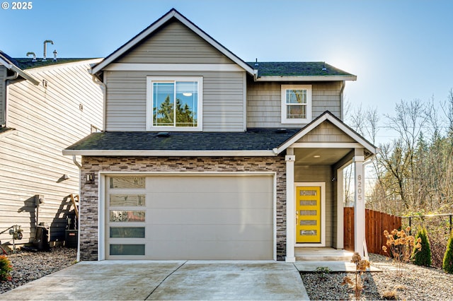 view of front facade featuring a garage