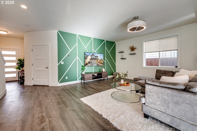 living room featuring hardwood / wood-style floors