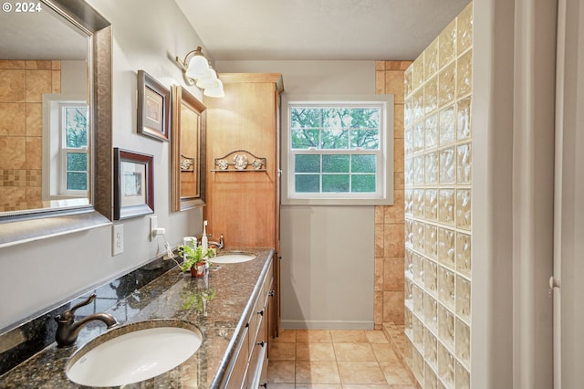 bathroom featuring vanity and tile patterned floors